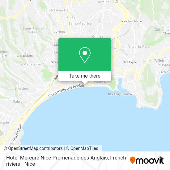 Hotel Mercure Nice Promenade des Anglais map