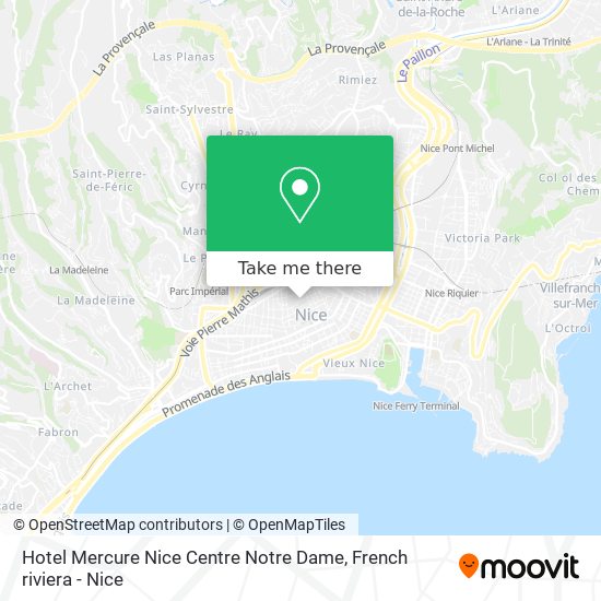 Hotel Mercure Nice Centre Notre Dame map