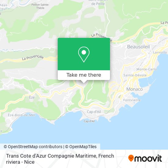 Trans Cote d'Azur Compagnie Maritime map