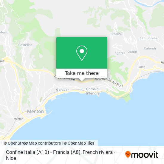 Mapa Confine Italia (A10) - Francia (A8)