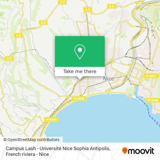 Mapa Campus Lash - Université Nice Sophia Antipolis