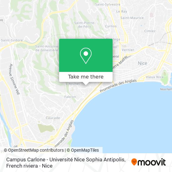 Campus Carlone - Université Nice Sophia Antipolis map