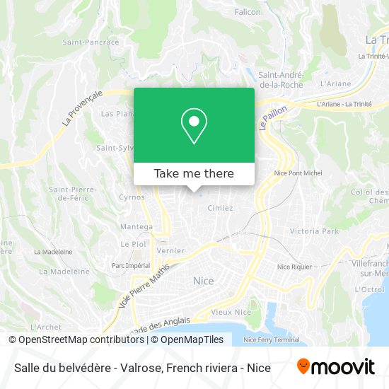 Mapa Salle du belvédère - Valrose