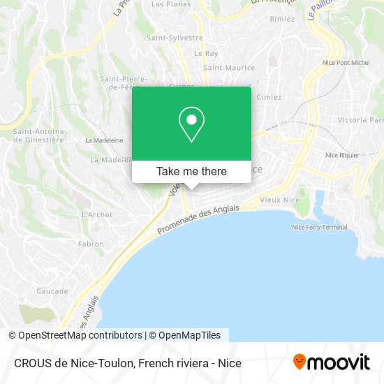 CROUS de Nice-Toulon map