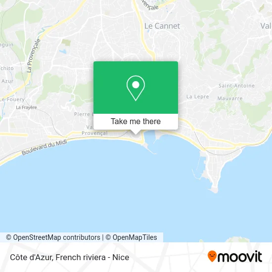Côte d'Azur map