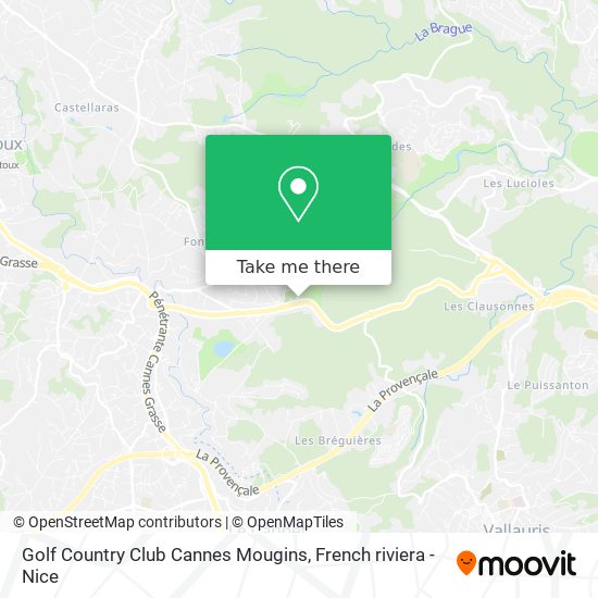 Golf Country Club Cannes Mougins map