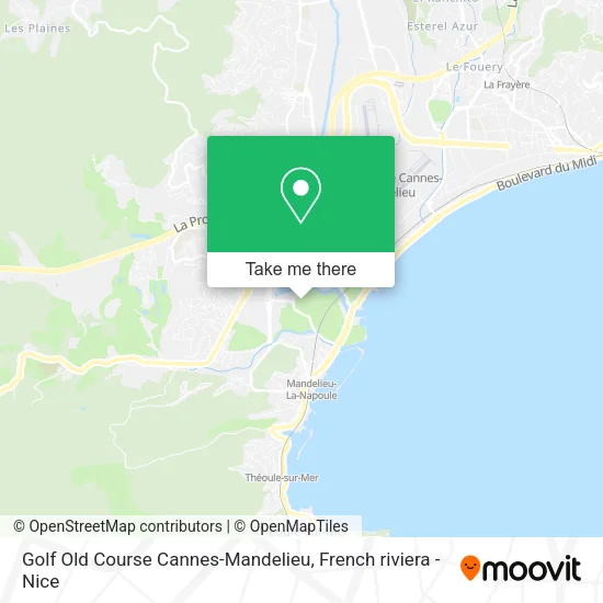 Golf Old Course Cannes-Mandelieu map