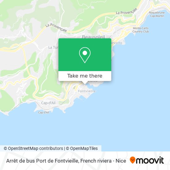 Arrêt de bus Port de Fontvieille map