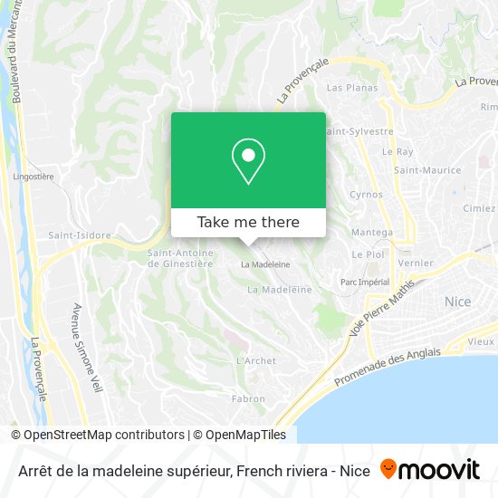 Arrêt de la madeleine supérieur map