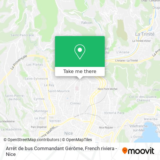 Mapa Arrêt de bus Commandant Gérôme