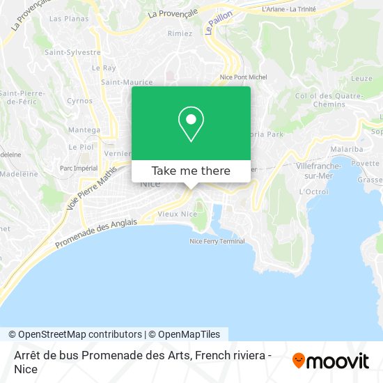 Arrêt de bus Promenade des Arts map