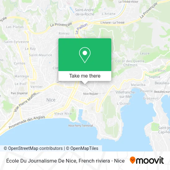 École Du Journalisme De Nice map