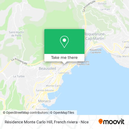 Résidence Monte Carlo Hill map