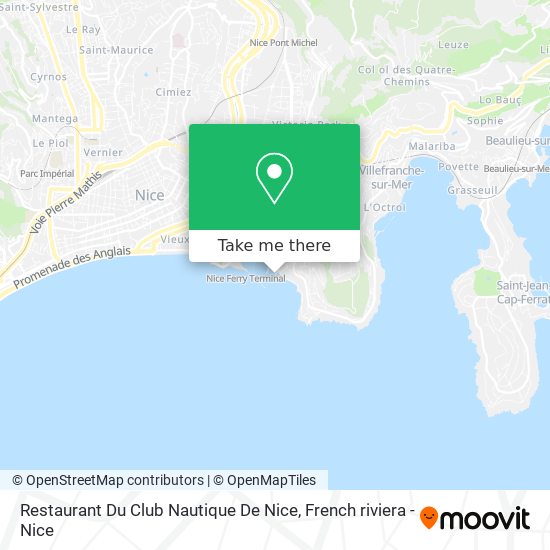 Mapa Restaurant Du Club Nautique De Nice