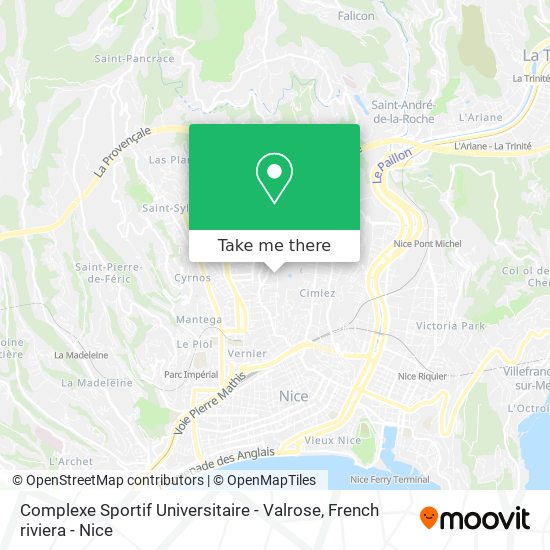 Mapa Complexe Sportif Universitaire - Valrose