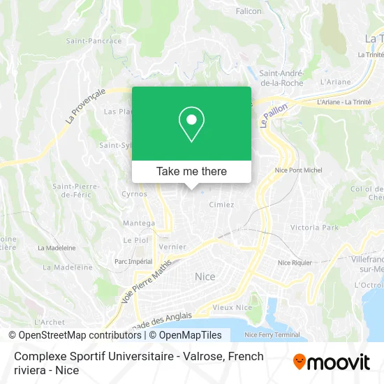 Complexe Sportif Universitaire - Valrose map
