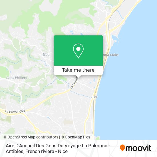 Aire D'Accueil Des Gens Du Voyage La Palmosa - Antibles map