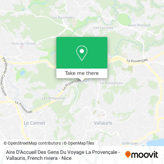 Aire D'Accueil Des Gens Du Voyage La Provençale - Vallauris map