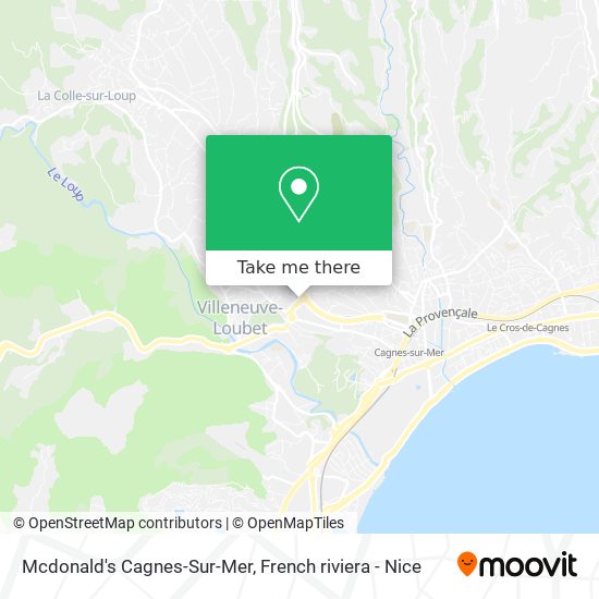 Mapa Mcdonald's Cagnes-Sur-Mer