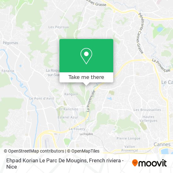 Ehpad Korian Le Parc De Mougins map
