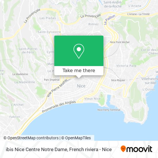 Mapa ibis Nice Centre Notre Dame