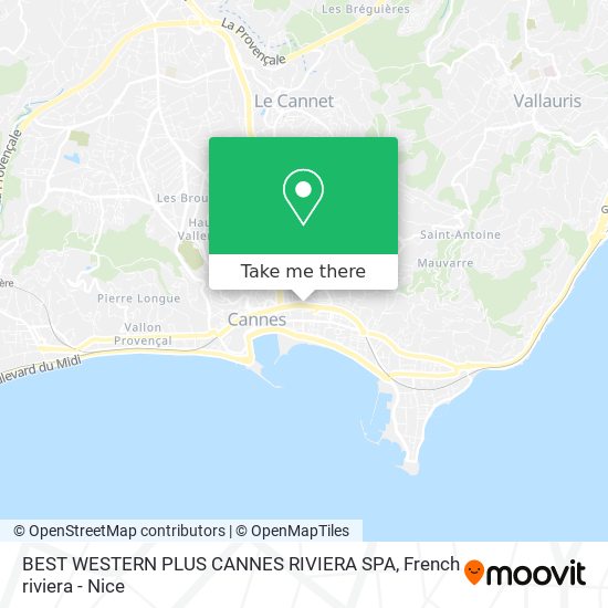 Mapa BEST WESTERN PLUS CANNES RIVIERA SPA