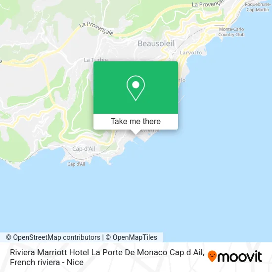 Riviera Marriott Hotel La Porte De Monaco Cap d Ail map