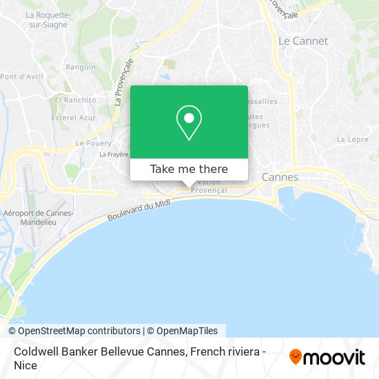 Coldwell Banker Bellevue Cannes map