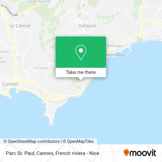 Parc St. Paul, Cannes map
