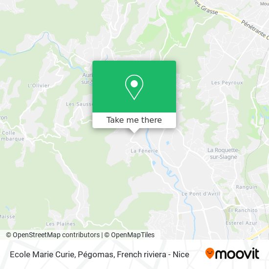 Ecole Marie Curie, Pégomas map