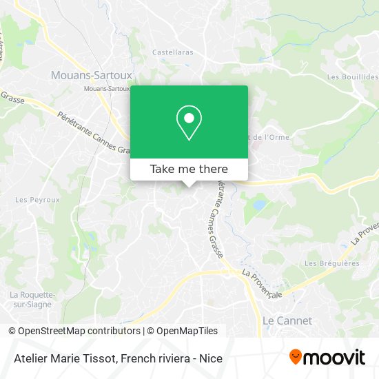 How to get to Atelier Marie Tissot in Mougins by Bus or Train