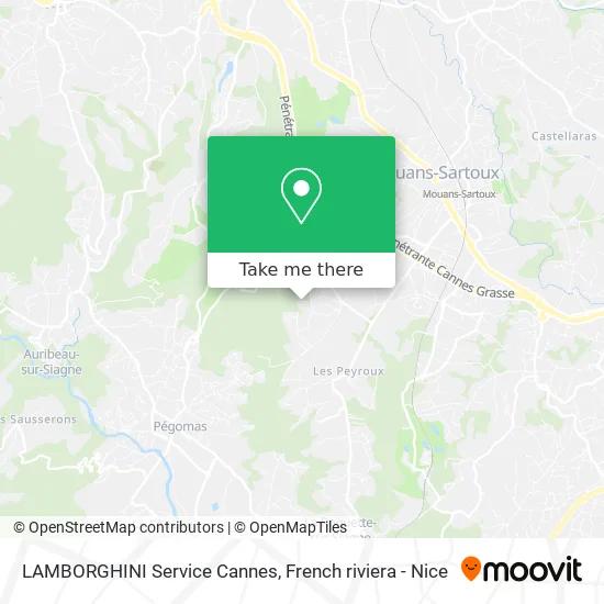 LAMBORGHINI Service Cannes map