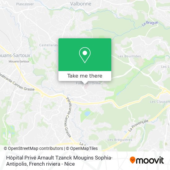 Hôpital Privé Arnault Tzanck Mougins Sophia-Antipolis map