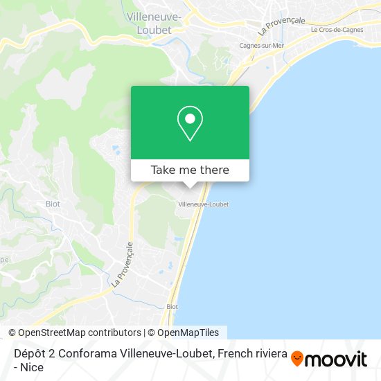 Dépôt 2 Conforama Villeneuve-Loubet map