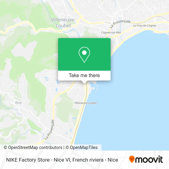 NIKE Factory Store - Nice Vl map