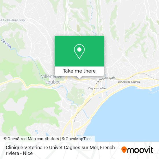 Mapa Clinique Vétérinaire Univet Cagnes sur Mer
