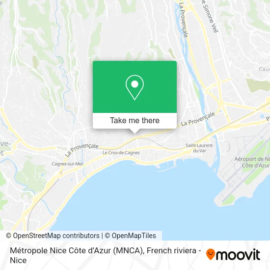 Mapa Métropole Nice Côte d’Azur (MNCA)