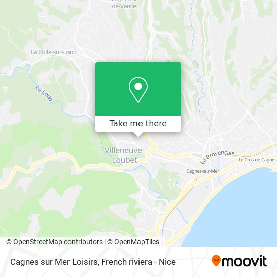 Mapa Cagnes sur Mer Loisirs