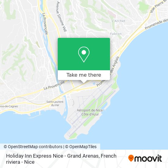 Mapa Holiday Inn Express Nice - Grand Arenas