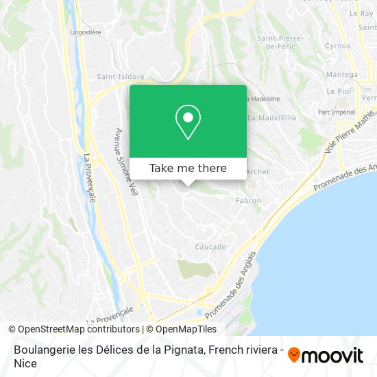 Mapa Boulangerie les Délices de la Pignata