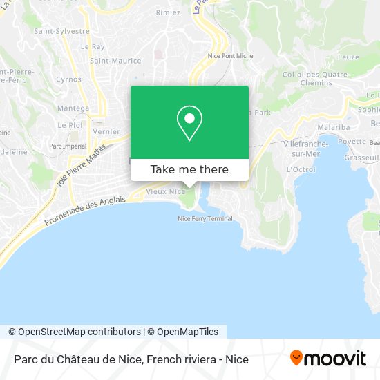 Parc du Château de Nice map