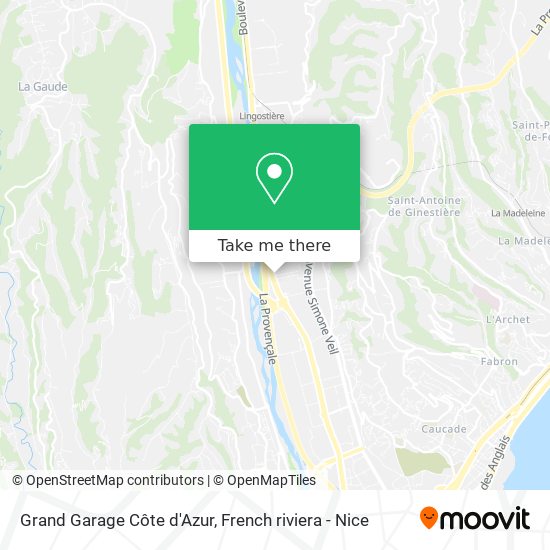 Grand Garage Côte d'Azur map