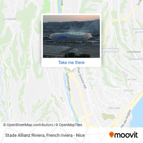 Stade Allianz Riviera map