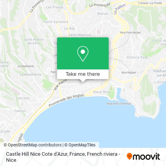 Mapa Castle Hill Nice Cote d'Azur, France