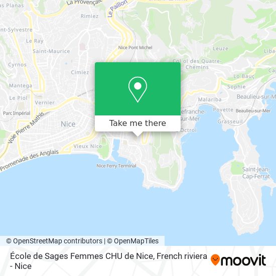 Mapa École de Sages Femmes CHU de Nice