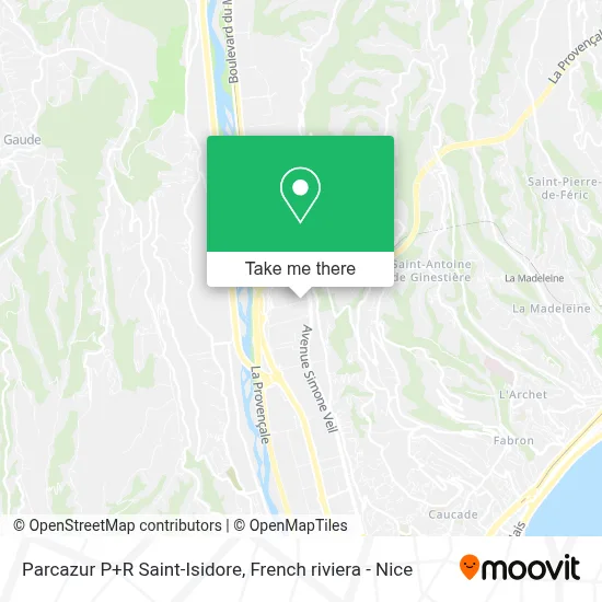Parcazur P+R Saint-Isidore map