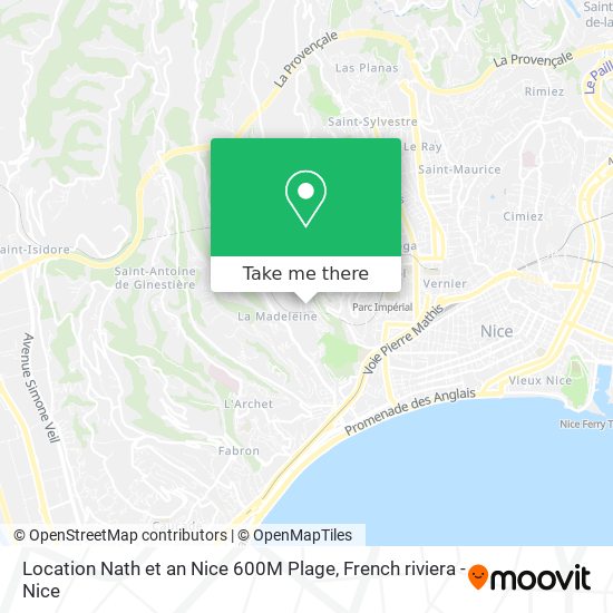 Location Nath et an Nice 600M Plage map