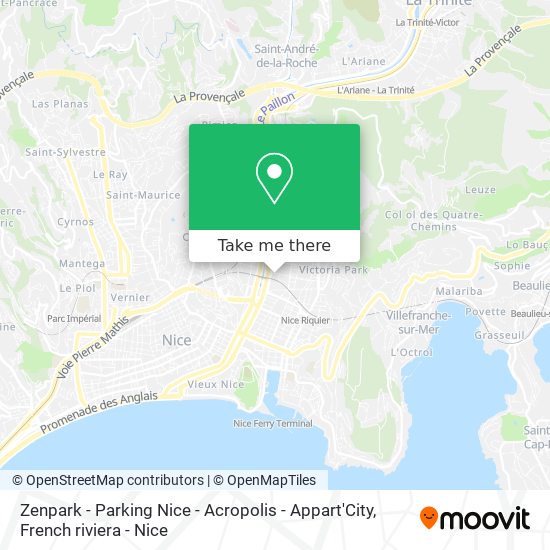 Zenpark - Parking Nice - Acropolis - Appart'City map