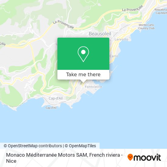 Mapa Monaco Méditerranée Motors SAM