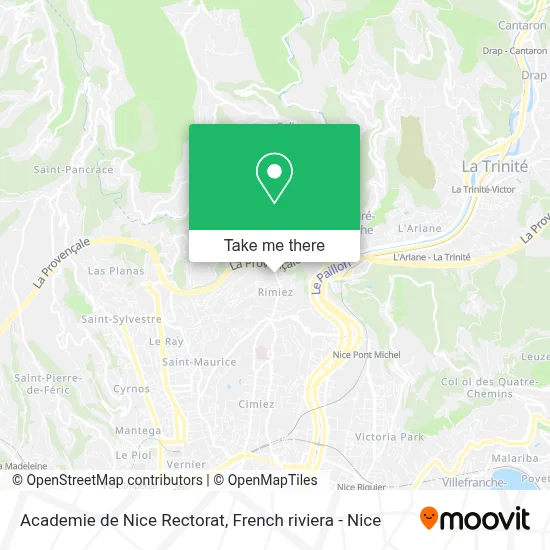 Academie de Nice Rectorat map
